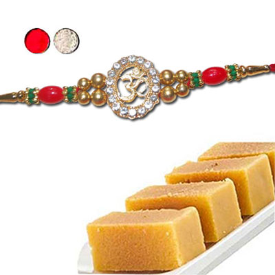 "Rakhi - ZR-5560 A (Single Rakhi), 500gms of Milk Mysore Pak - Click here to View more details about this Product